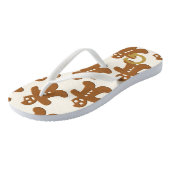かわいいジンジャーブレッドマンクッキーパターンフェスティバル ビーチサンダル (アングル)