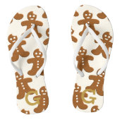かわいいジンジャーブレッドマンクッキーパターンフェスティバル ビーチサンダル (ソール)