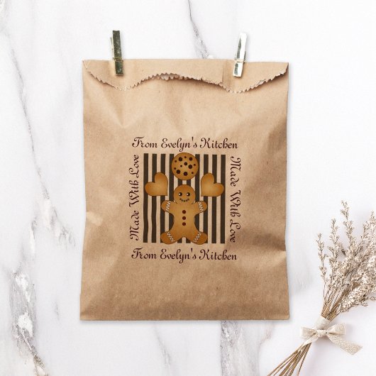 かわいいジンジャーブレッドマンクッキーホームメイドトリート フェイバーバッグ