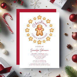 かわいいジンジャーブレッドマンクリスマスクッキー交換会 招待状