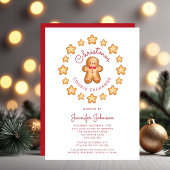 かわいいジンジャーブレッドマンクリスマスクッキー交換会 招待状