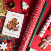 かわいいジンジャーブレッドマンクリスマスフラットホリデーカード シーズンカード