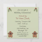 かわいいジンジャーブレッドマンクリスマスホリデーパーティー 招待状 (裏面)