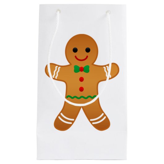 かわいいジンジャーブレッドマンクリスマス抱き枕 スモールペーパーバッグ (正面)