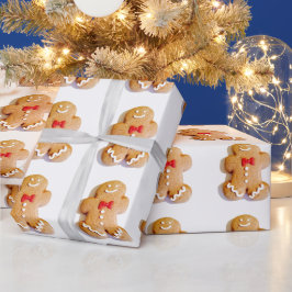 かわいいジンジャーブレッドマンクリスマス4ベルン ラッピングペーパー