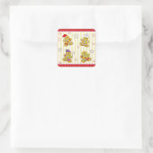 かわいいジンジャーブレッドマンクリスマス スクエアシール (バッグ)