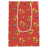 かわいいジンジャーブレッドマンクリスマス ミディアムペーパーバッグ (裏面)