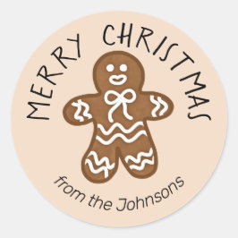 かわいいジンジャーブレッドマンクリスマス ラウンドシール