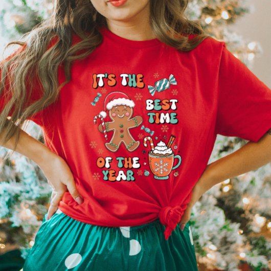 かわいいジンジャーブレッドマンクリスマスTシャツ Tシャツ
