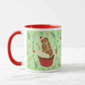 かわいいジンジャーブレッドマングリーンマグ マグカップ (左)