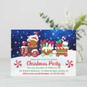 かわいいジンジャーブレッドマントレインキッズクリスマスパーティー 招待状 (スタンド正面)