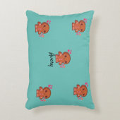 かわいいジンジャーブレッドマンハートと花 アクセントクッション (正面(垂直))