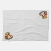 かわいいジンジャーブレッドマンハートメリークリスマス キッチンタオル (横)