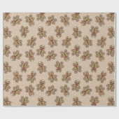 かわいいジンジャーブレッドマンパターン ラッピングペーパー (フラット)