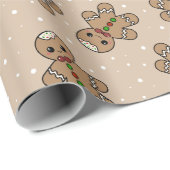 かわいいジンジャーブレッドマンパターン ラッピングペーパー (ロールコーナー)