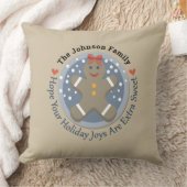 かわいいジンジャーブレッドマンパーソナライズされたクリスマス クッション (ブランケット)
