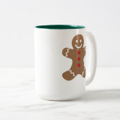 かわいいジンジャーブレッドマンパーソナライズされた ツートーンマグカップ (正面右)