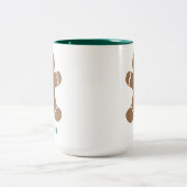 かわいいジンジャーブレッドマンパーソナライズされた ツートーンマグカップ (中央)