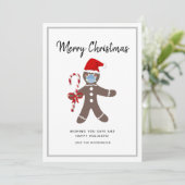 かわいいジンジャーブレッドマンファミリークリスマス シーズンカード (スタンド正面)