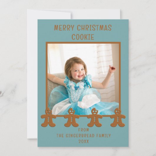 かわいいジンジャーブレッドマンフォトクリスマスホリデーカード シーズンカード (正面)