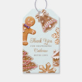 かわいいジンジャーブレッドマンベイビーシャワーありがとう ギフトタグ (正面)