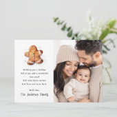 かわいいジンジャーブレッドマンメリークリスマスフォト シーズンカード (スタンド正面)