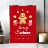かわいいジンジャーブレッドマンメリークリスマス シーズンカード