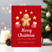 かわいいジンジャーブレッドマンメリークリスマス シーズンカード