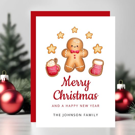 かわいいジンジャーブレッドマンメリークリスマス シーズンカード