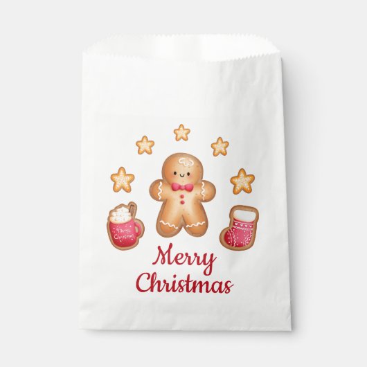 かわいいジンジャーブレッドマンメリークリスマス フェイバーバッグ (正面)