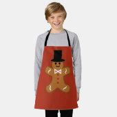 かわいいジンジャーブレッドマン エプロン (着用した状態)