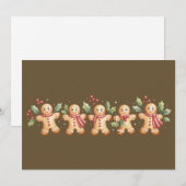 かわいいジンジャーブレッドマン クリスマスホリデー ベーカリー ギフト シーズンカード (正面/裏面)