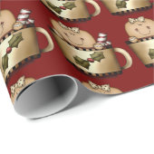 かわいいジンジャーブレッドマン，クリスマス，休日 ラッピングペーパー (ロールコーナー)