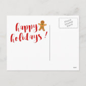 かわいいジンジャーブレッドマン – ハッピーホリデーズレッドストライプズ シーズンポストカード (裏面)