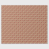 かわいいジンジャーブレッドマン パッチワーク クリスマス ラッピングペーパー (フラット)