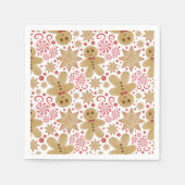 かわいいジンジャーブレッドマン&ペパーミントキャンディークリスマス スタンダードカクテルナプキン (正面)