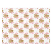 かわいいジンジャーブレッドマン&ペパーミントキャンディークリスマス テーブルクロス (正面(横))