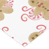 かわいいジンジャーブレッドマン&ペパーミントキャンディークリスマス テーブルクロス (アングル)