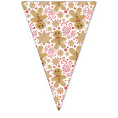 かわいいジンジャーブレッドマン&ペパーミントキャンディークリスマス バンティングフラッグ (第3の旗)