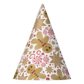 かわいいジンジャーブレッドマン&ペパーミントキャンディークリスマス パーティーハット (左)