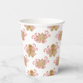 かわいいジンジャーブレッドマン&ペパーミントキャンディークリスマス 紙コップ (右)