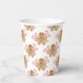 かわいいジンジャーブレッドマン&ペパーミントキャンディークリスマス 紙コップ (右)