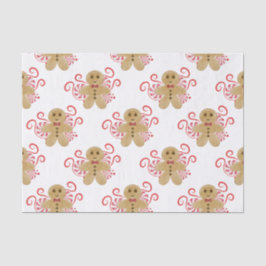 かわいいジンジャーブレッドマン&ペパーミントキャンディークリスマス 薄葉紙