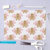 かわいいジンジャーブレッドマン&ペパーミントキャンディークリスマス 薄葉紙 (クラフト)