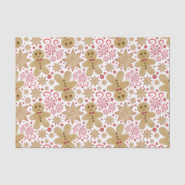 かわいいジンジャーブレッドマン&ペパーミントキャンディークリスマス 薄葉紙