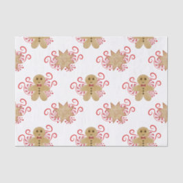 かわいいジンジャーブレッドマン&ペパーミントキャンディークリスマス 薄葉紙
