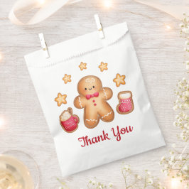 かわいいジンジャーブレッドマン メリークリスマス ありがとう フェイバーバッグ