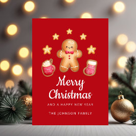 かわいいジンジャーブレッドマン メリークリスマス シーズンカード