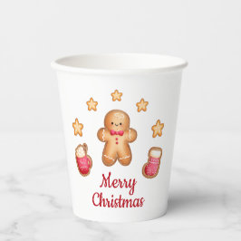 かわいいジンジャーブレッドマン メリークリスマス 紙コップ
