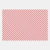 かわいいジンジャーブレッドマン&レッドストライプのクリスマス ラッピングペーパーシート (正面3)